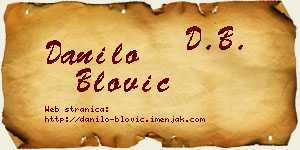 Danilo Blović vizit kartica